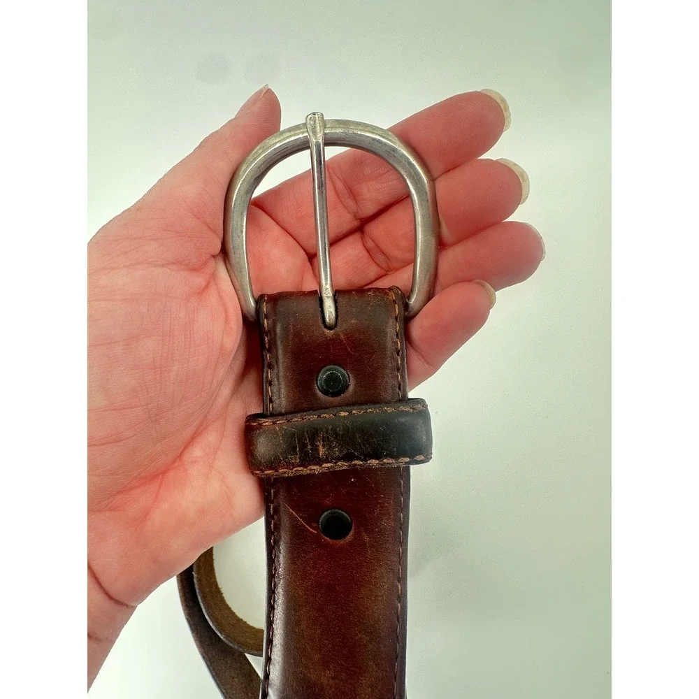 Silver Creek Classics Mens Brown Leather Belt 36 Western Distressed